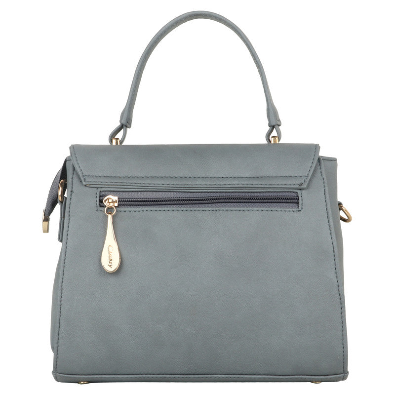 Leather Retail® Women's Faux Leather Handbag (Grey)