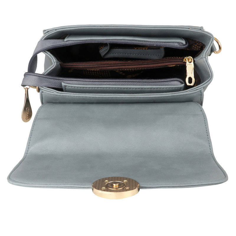 Leather Retail® Women's Faux Leather Handbag (Grey)