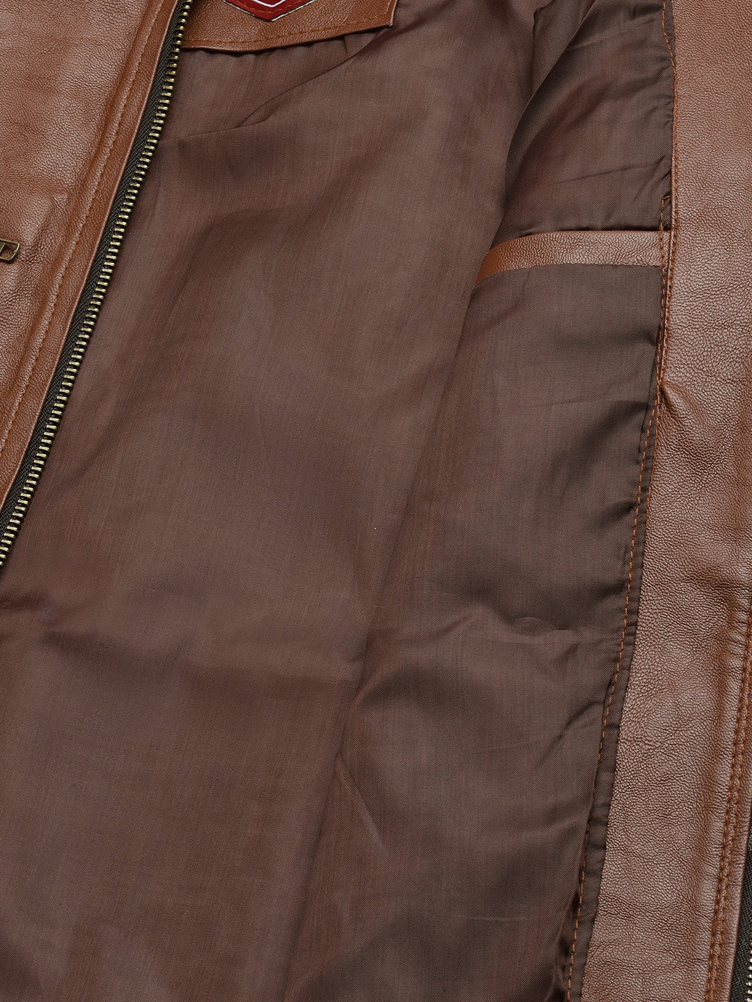 Leather Retail Brown Faux LeatherBiker Jacket for Men's ( LRBRBR )