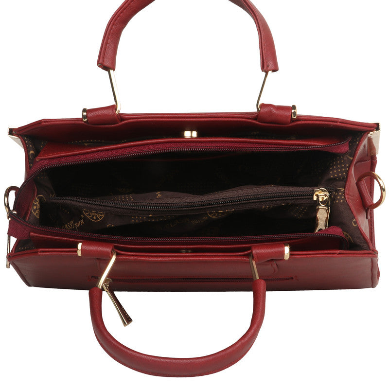 Leather Retail® Women's Faux Leather Handbag Cherry Color's