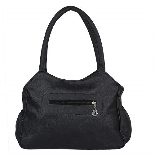 Leather Retail Women Faux Leather Handbag Black Colour