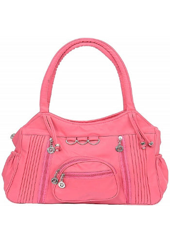 Leather Retail® Women's Faux Leather Handbag Pink Colour