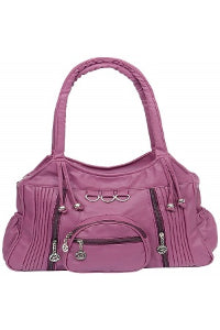 Leather Retail Women's Faux Leather Handbag (Purple)