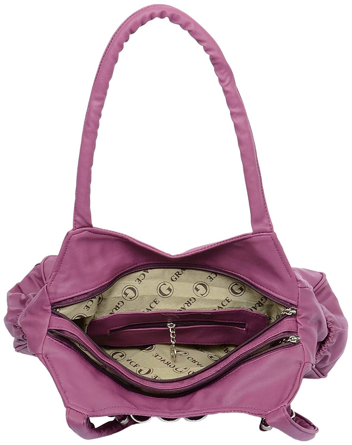 Leather Retail Women's Faux Leather Handbag (Purple)