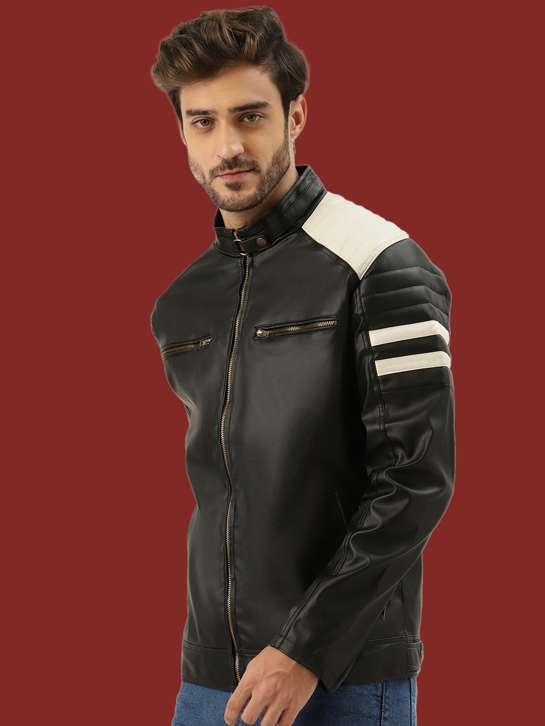 Leather Retail Men's Jacket(LRBWBL)