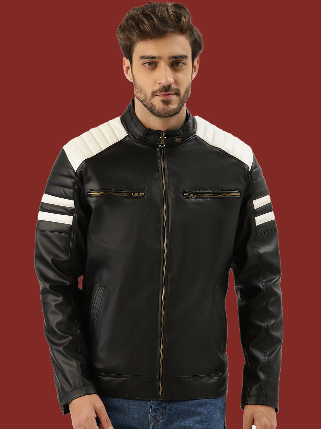 Leather Retail Men's Jacket(LRBWBL)