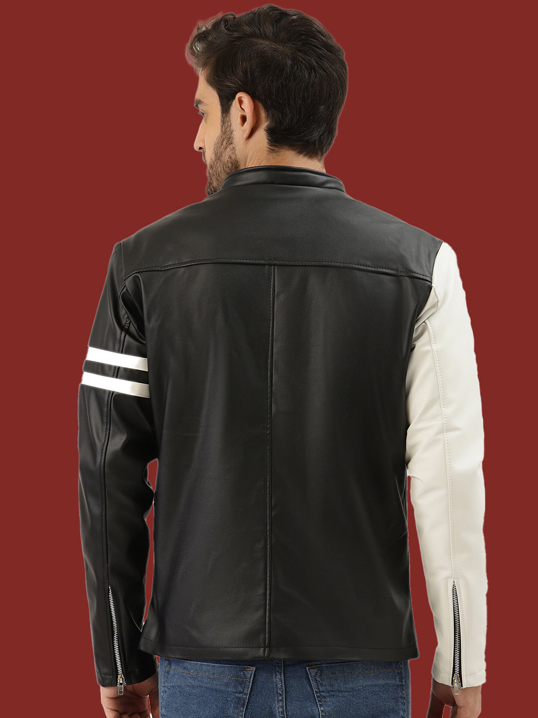 Leather Retail Men's Solid Leather Jacket(LRCDBL)