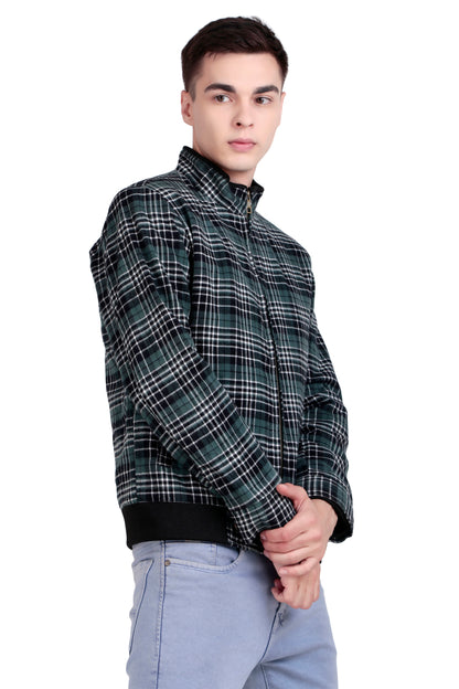 Leather Retail Stylish Green Plaid Multicoloured Tweed Jacket for Modern Men ( LRCHECKTD1I )