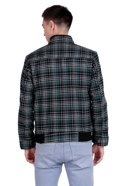 Leather Retail Stylish Green Plaid Multicoloured Tweed Jacket for Modern Men ( LRCHECKTD1I )