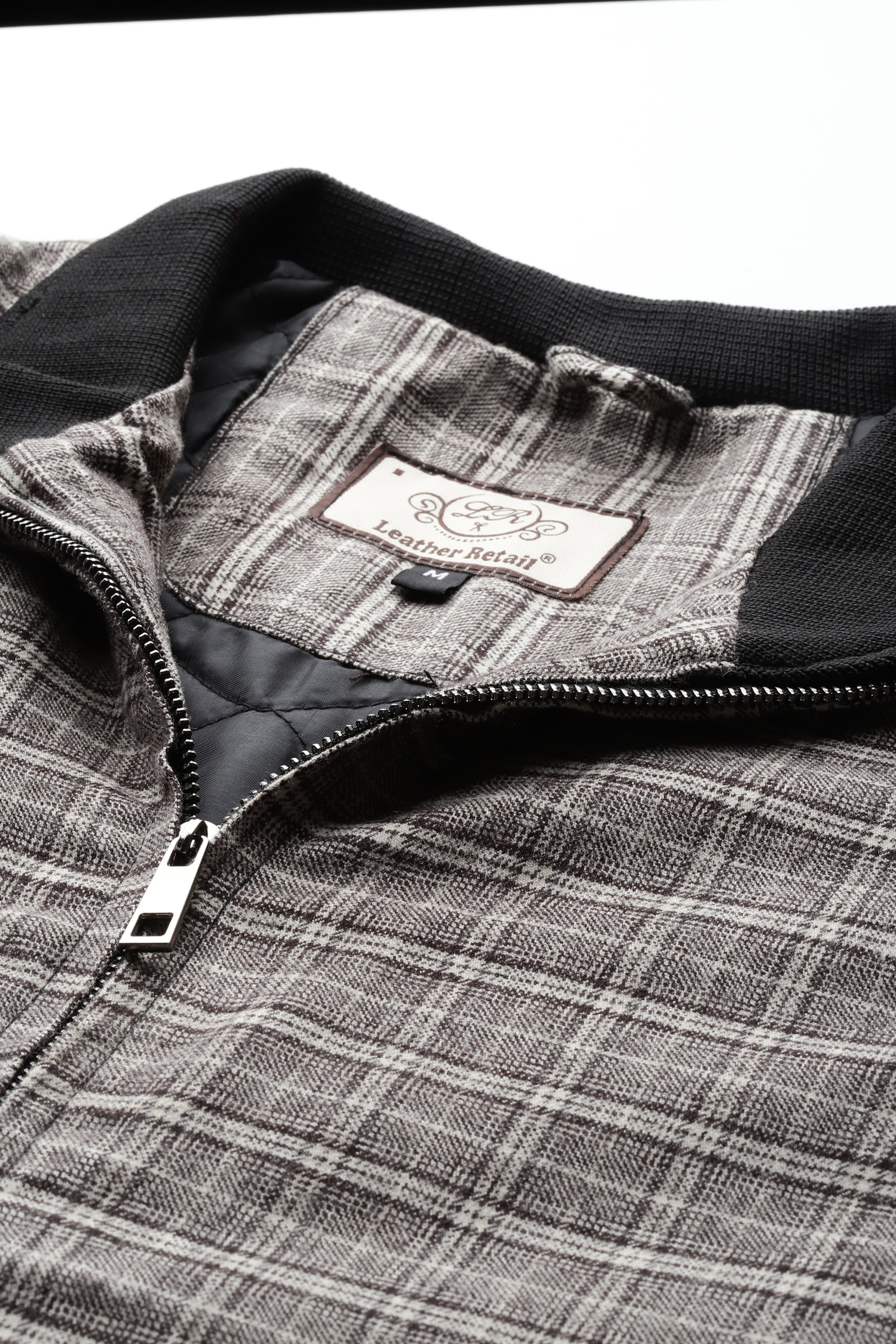 Leather Retail Coffee-White Checkered Multicolor Tweed Jacket ( LRCHECKTD1J )