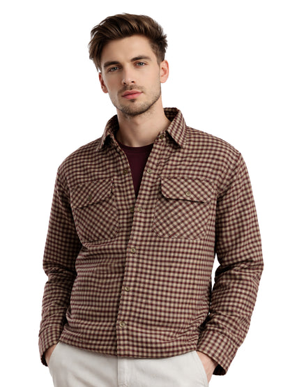 Leather Retail Elegant Brown Check Multicoloured Tweed Jacket
