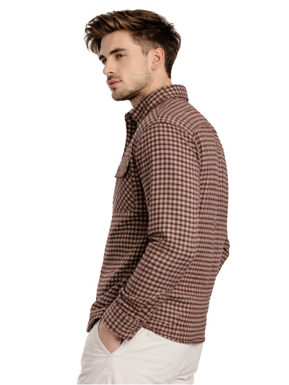 Leather Retail Elegant Brown Check Multicoloured Tweed Jacket