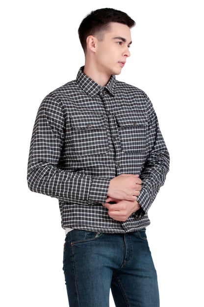 Leather Retail Stylish Black and White Checked Multicoloured Tweed Jacket ( LRCHECKTD2D )