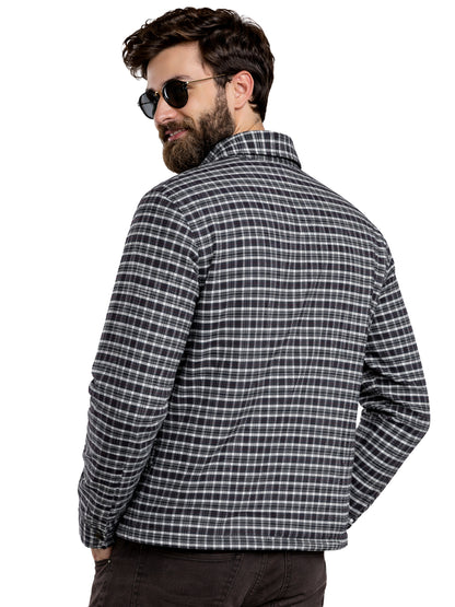 Leather Retail Stylish Black and White Checked Multicoloured Tweed Jacket