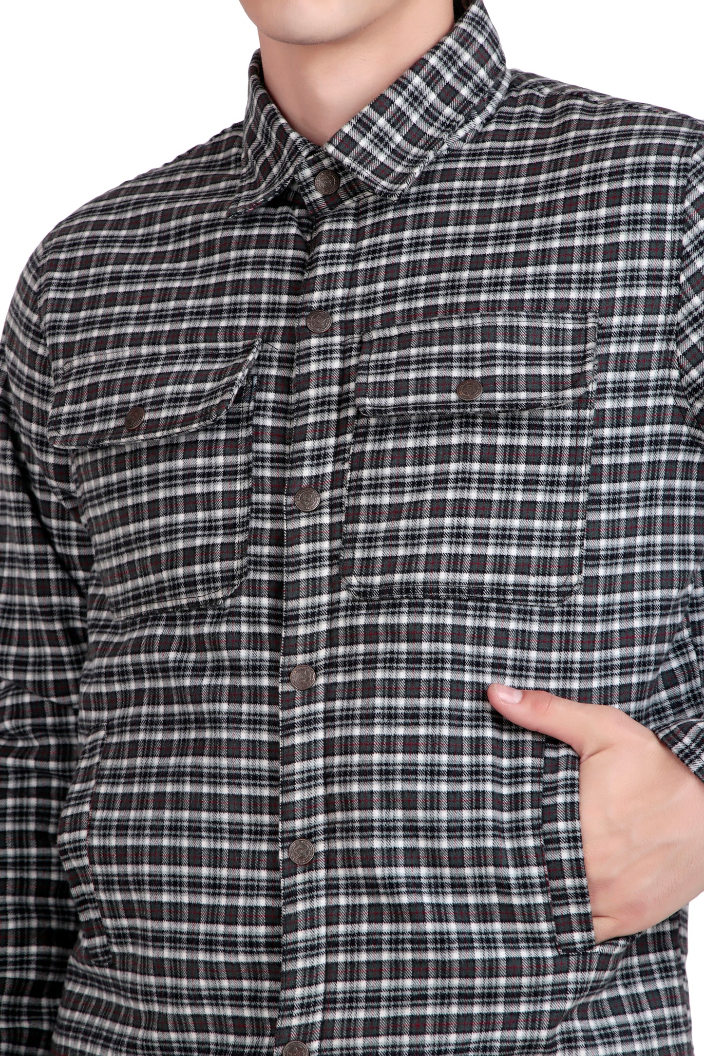 Leather Retail Stylish Black and White Checked Multicoloured Tweed Jacket ( LRCHECKTD2D )