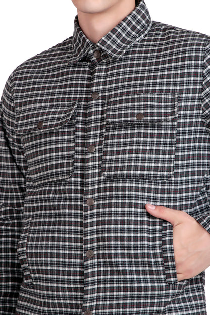 Leather Retail Stylish Black and White Checked Multicoloured Tweed Jacket ( LRCHECKTD2D )