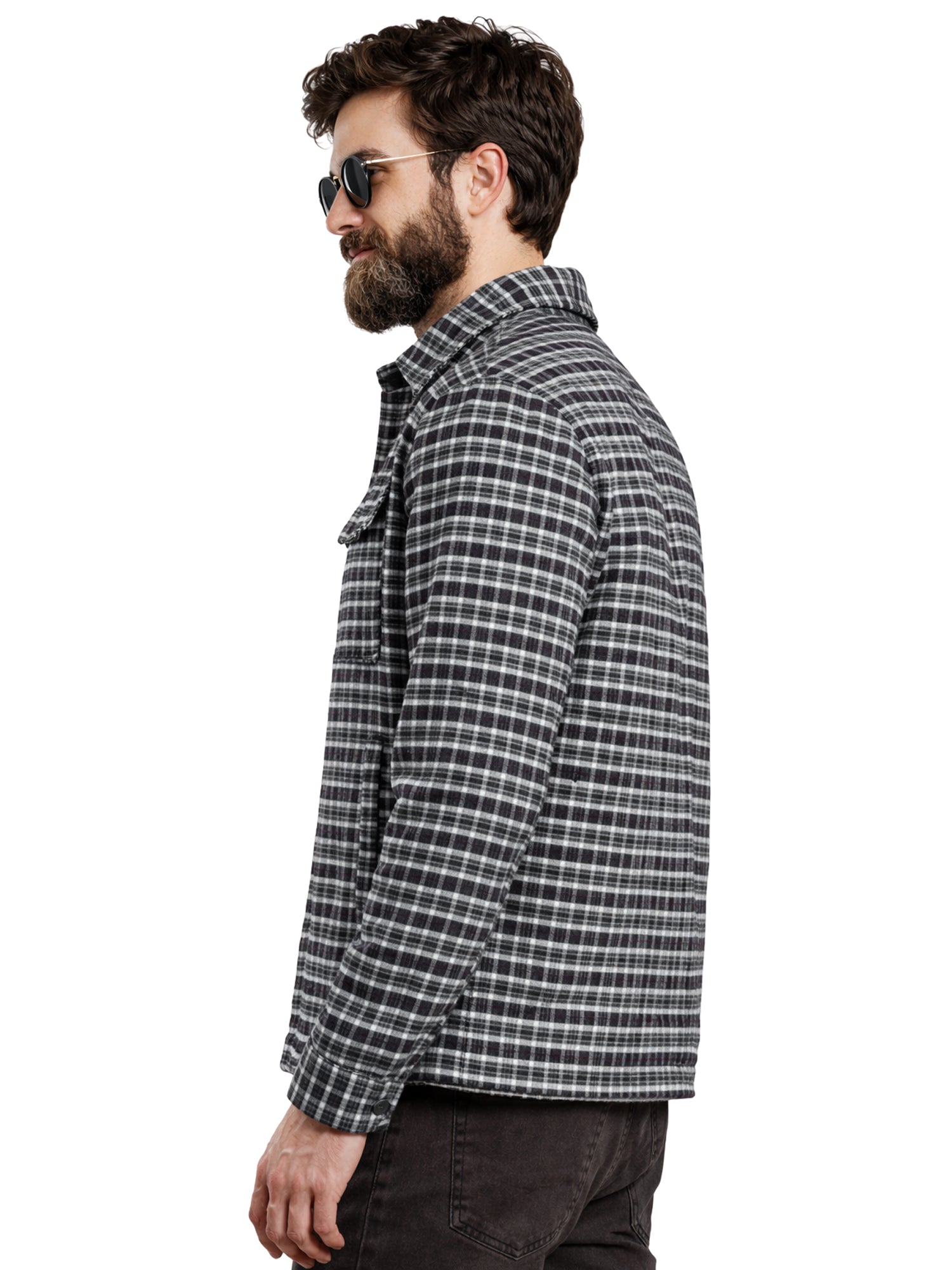 Leather Retail Stylish Black and White Checked Multicoloured Tweed Jacket ( LRAICHECKTD2D