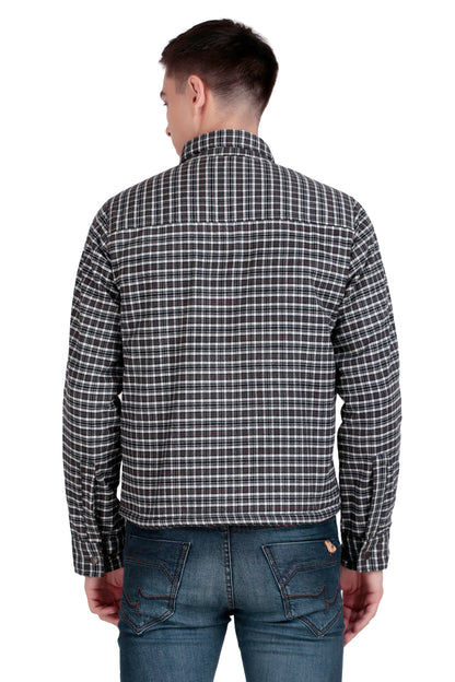 Leather Retail Stylish Black and White Checked Multicoloured Tweed Jacket ( LRCHECKTD2D )