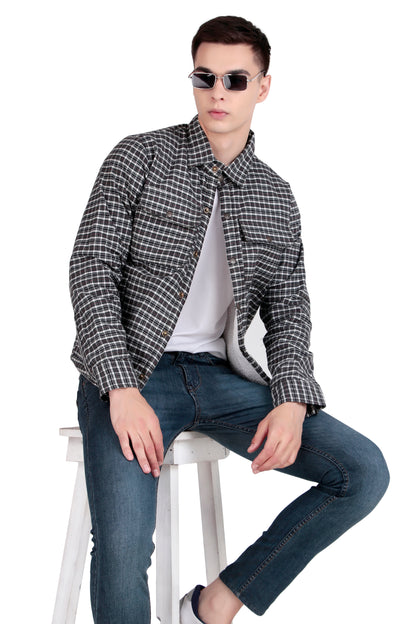 Leather Retail Stylish Black and White Checked Multicoloured Tweed Jacket ( LRCHECKTD2D )