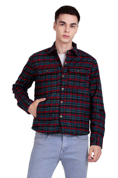 Leather Retail Vibrant Red and Blue Check Multicoloured Tweed Jacket ( LRCHECKTD2H )