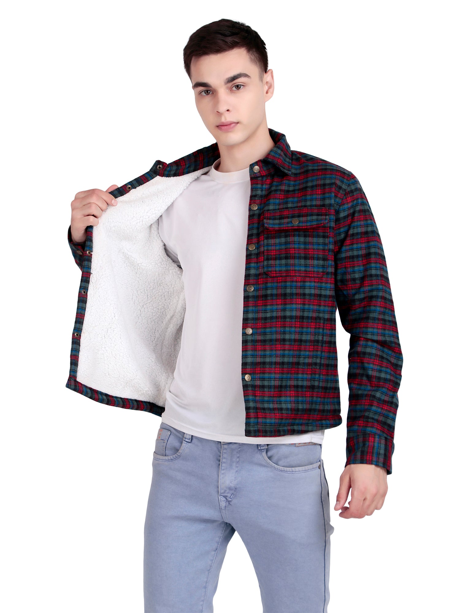 Leather Retail Vibrant Red and Blue Check Multicoloured Tweed Jacket ( LRCHECKTD2H )