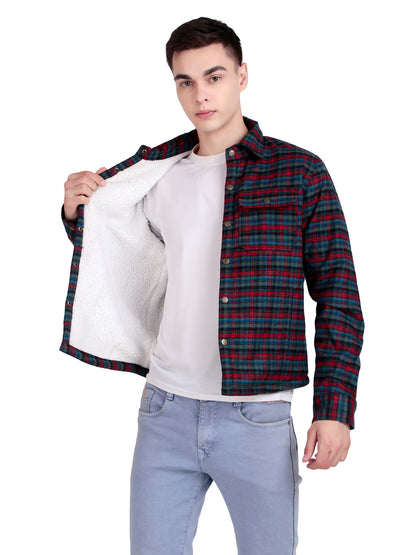 Leather Retail Vibrant Red and Blue Check Multicoloured Tweed Jacket ( LRCHECKTD2H )