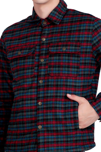 Leather Retail Vibrant Red and Blue Check Multicoloured Tweed Jacket ( LRCHECKTD2H )