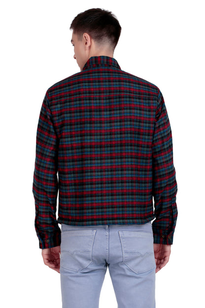 Leather Retail Vibrant Red and Blue Check Multicoloured Tweed Jacket ( LRCHECKTD2H )