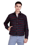 Leather Retail Vibrant Red and Blue Check Multicoloured Tweed Jacket ( LRCHECKTD2H )