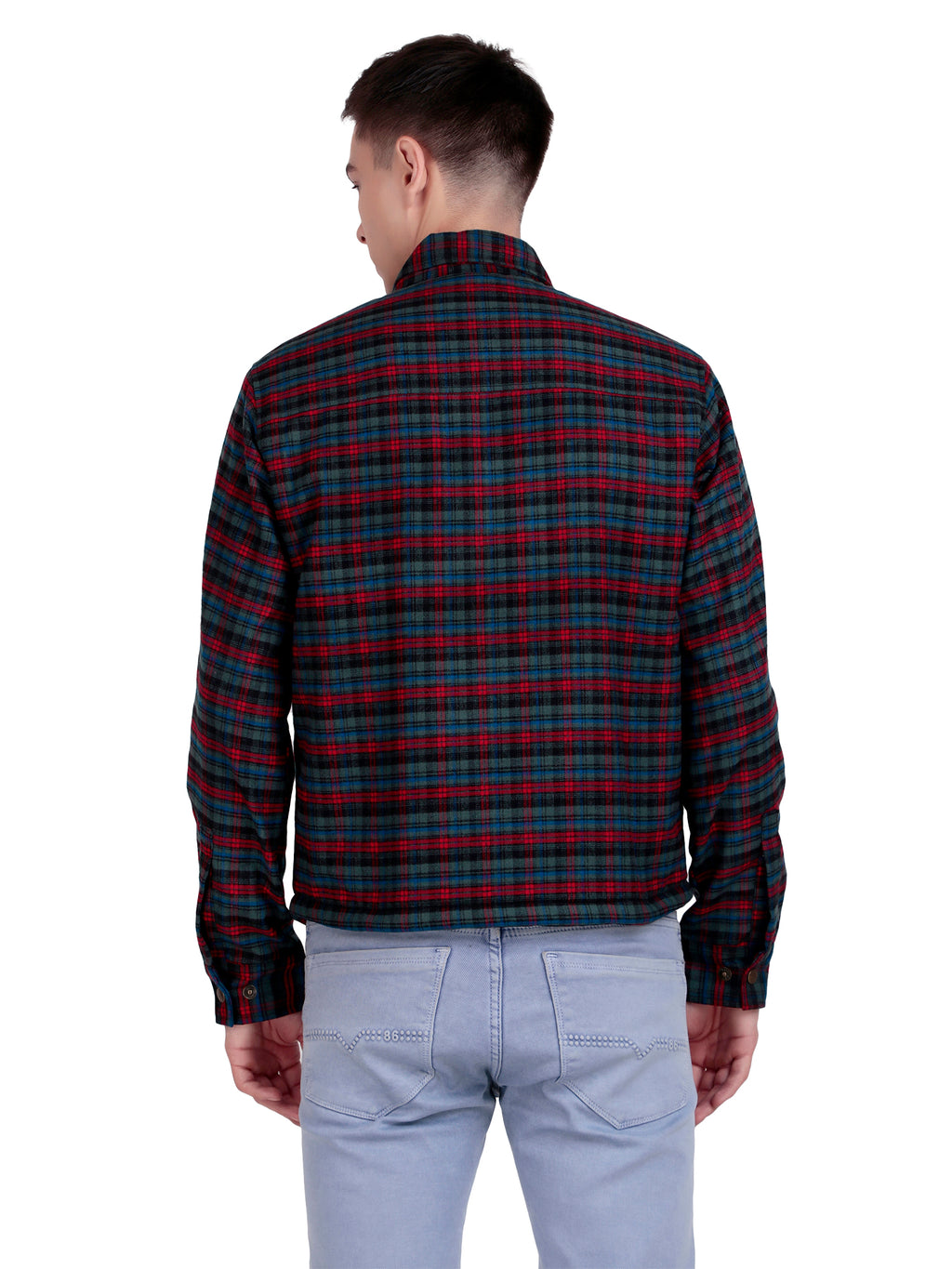 Leather Retail Vibrant Red and Blue Check Multicoloured Tweed Jacket ( LRCHECKTD2H )