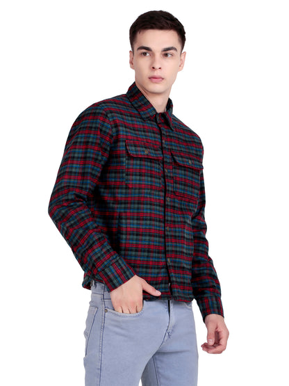 Leather Retail Vibrant Red and Blue Check Multicoloured Tweed Jacket ( LRCHECKTD2H )
