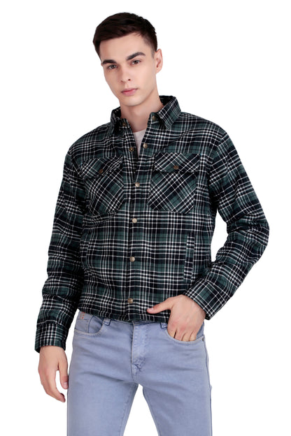 Leather Retail Stylish Green Plaid Multicoloured Tweed Jacket ( LRCHECKTD2I )