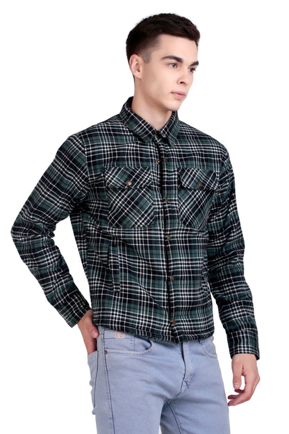 Leather Retail Stylish Green Plaid Multicoloured Tweed Jacket ( LRCHECKTD2I )