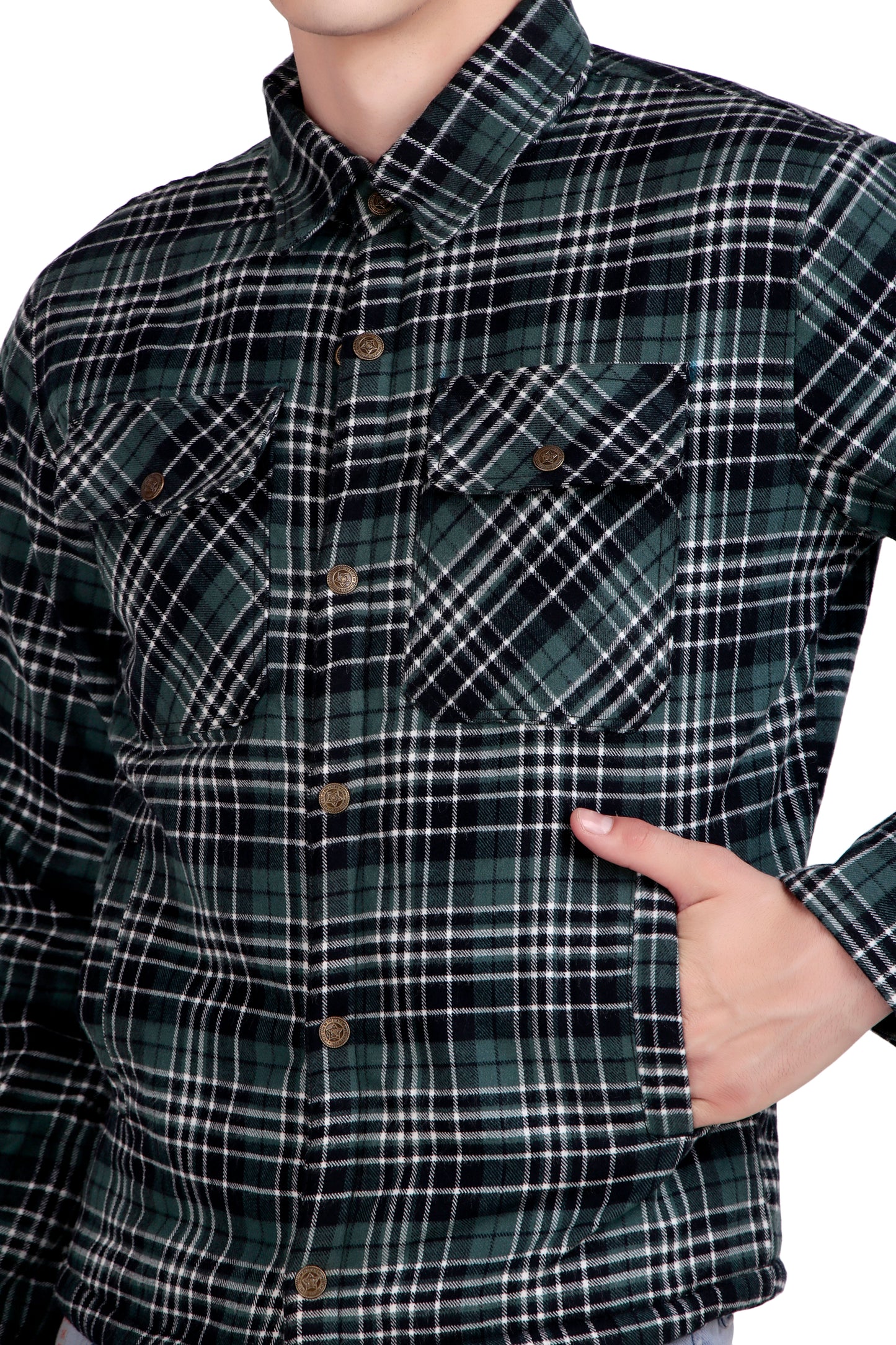 Leather Retail Stylish Green Plaid Multicoloured Tweed Jacket ( LRCHECKTD2I )