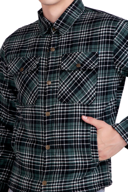 Leather Retail Stylish Green Plaid Multicoloured Tweed Jacket ( LRCHECKTD2I )