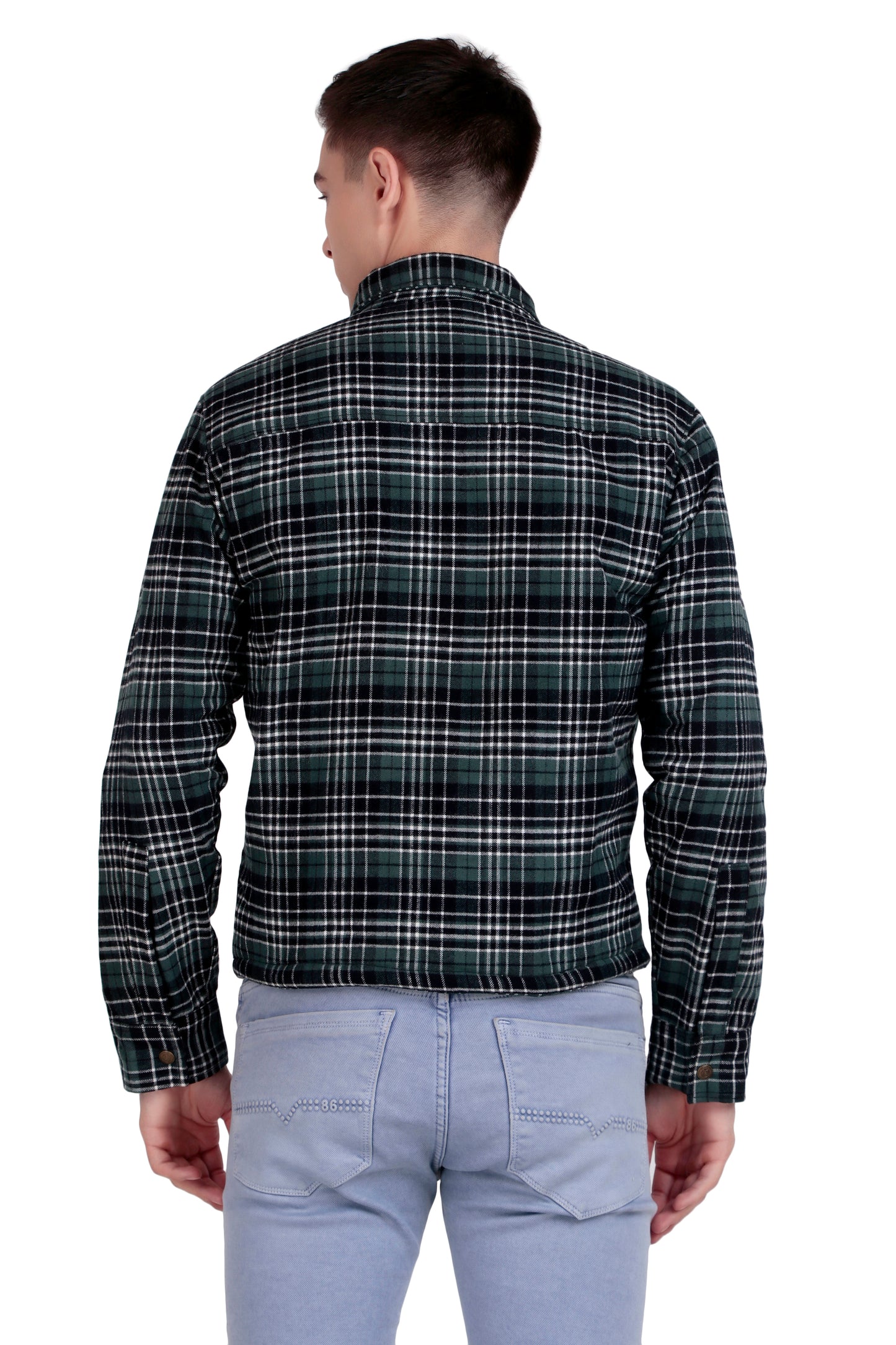 Leather Retail Stylish Green Plaid Multicoloured Tweed Jacket ( LRCHECKTD2I )