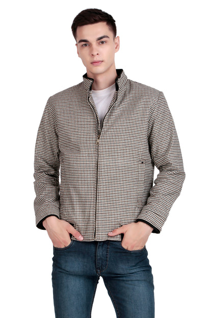 Leather Retail Stylish Checkered Casual Multicoloured Tweed Jacket for Men ( LRCHECKTD1G )