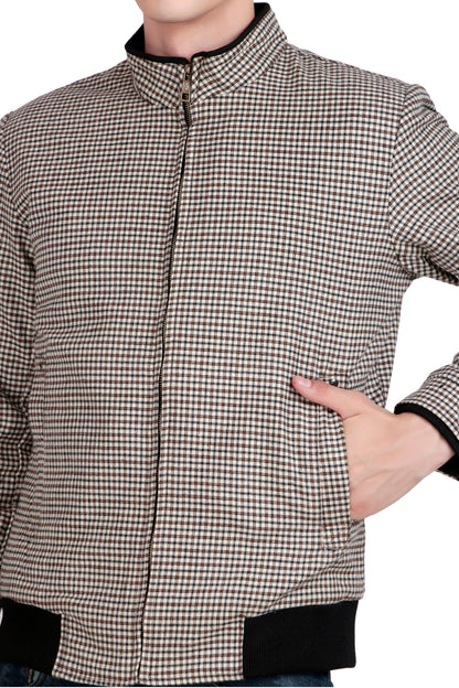 Leather Retail Stylish Checkered Casual Multicoloured Tweed Jacket for Men ( LRCHECKTD1G )