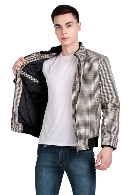 Leather Retail Stylish Checkered Casual Multicoloured Tweed Jacket for Men ( LRCHECKTD1G )