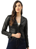 Leather Retail® Faux Leather Jacket For Women's ( LRCOBL )