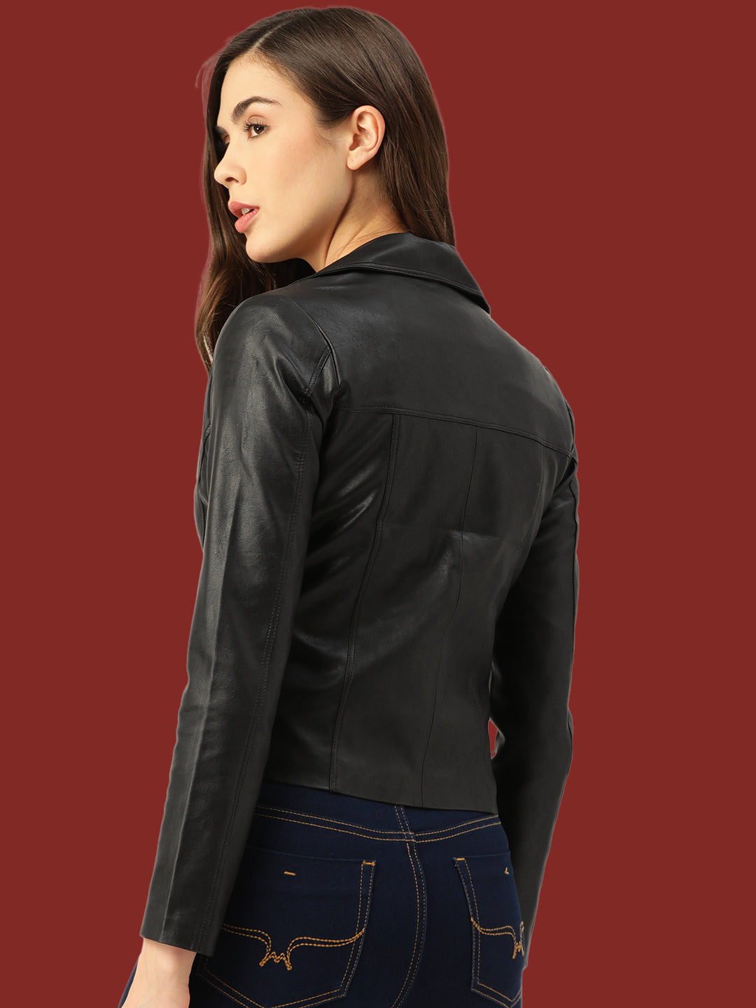 Leather Retail® Faux Leather Jacket For Women's (LRCOBL)