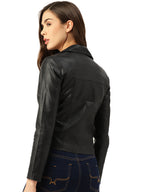 Leather Retail® Faux Leather Jacket For Women's ( LRCOBL )