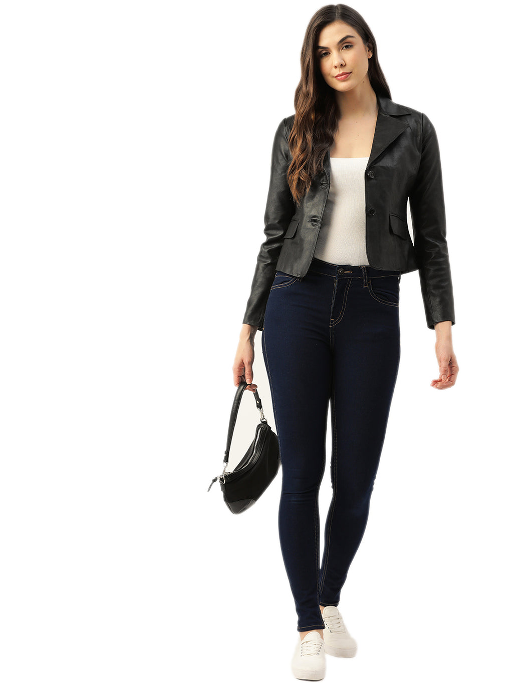 Leather Retail® Faux Leather Jacket For Women's ( LRCOBL )