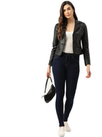 Leather Retail® Faux Leather Jacket For Women's ( LRCOBL )