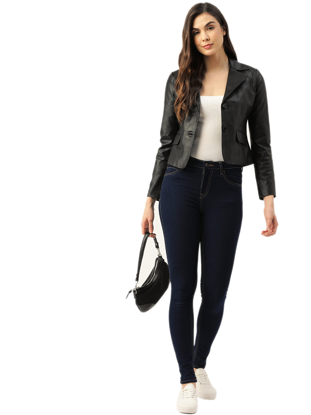 Leather Retail® Faux Leather Jacket For Women's ( LRCOBL )