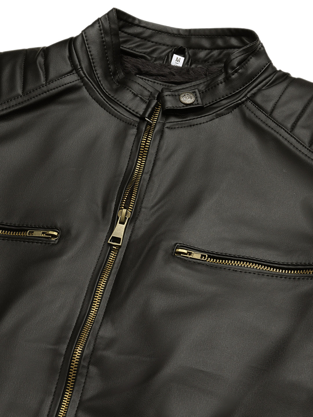 Leather Retail Men's Faux Leather Standard Length Jacket(LRDEBL)