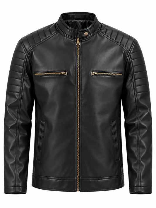 Leather Retail Men's Faux Leather Standard Length Jacket