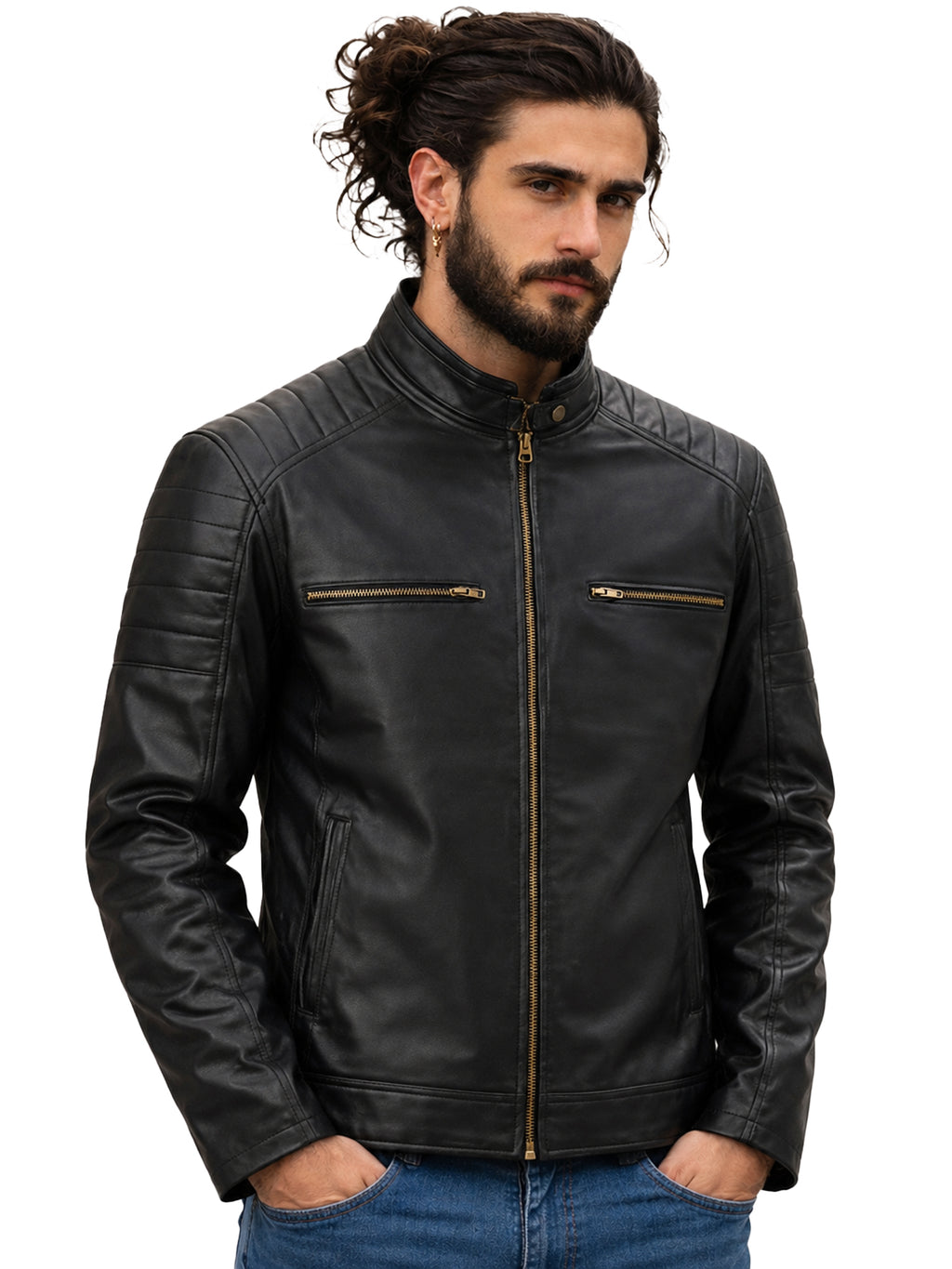 Leather Retail Men's Faux Leather Standard Length Jacket ( LRAIDEBL )