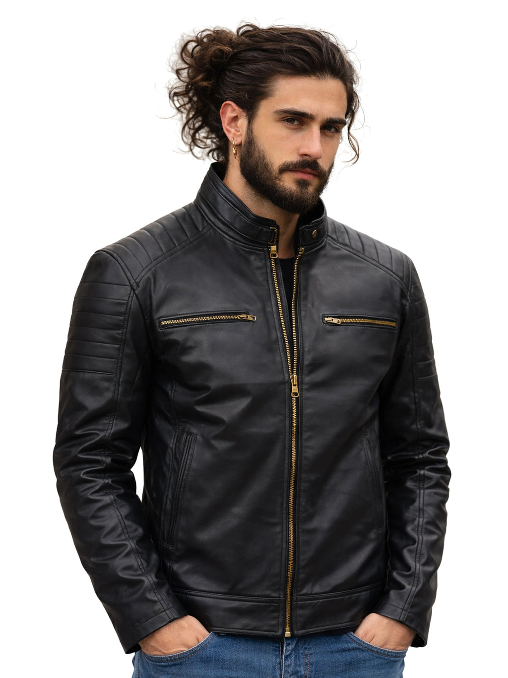 Leather Retail Men's Faux Leather Standard Length Jacket ( LRAIDEBL )