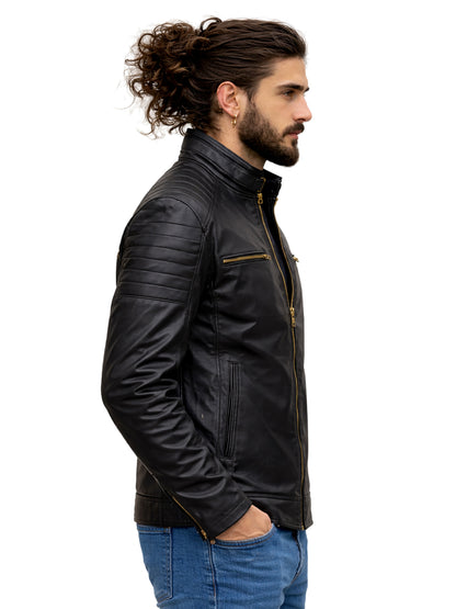 Leather Retail Men's Faux Leather Standard Length Jacket